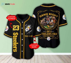 Pittsburgh Steelers Personalized Baseball Jersey