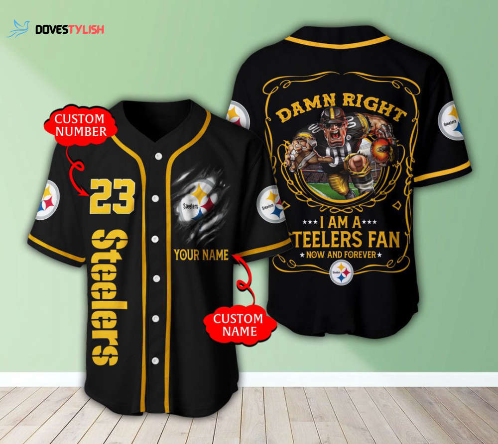 Pittsburgh Steelers Personalized Baseball Jersey Pittsburgh Steelers Personalized Baseball Jersey