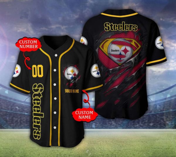 Pittsburgh Steelers Personalized Baseball Jersey