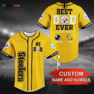 Pittsburgh Steelers Personalized Baseball Jersey