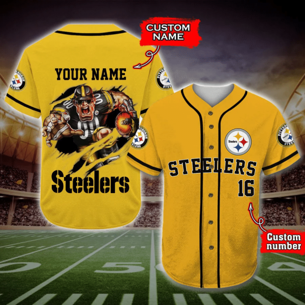 Pittsburgh Steelers Personalized Baseball Jersey