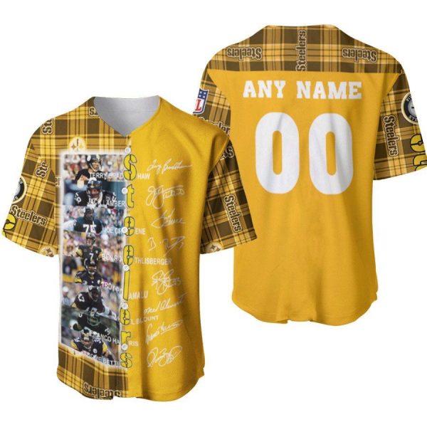 Pittsburgh Steelers Legends Signed Allover Baseball Jersey – Custom Name & Number Perfect Gift for Steelers Fans!