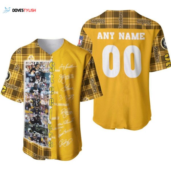 Pittsburgh Steelers Legends Signed Allover Baseball Jersey – Custom Name & Number Perfect Gift for Steelers Fans!