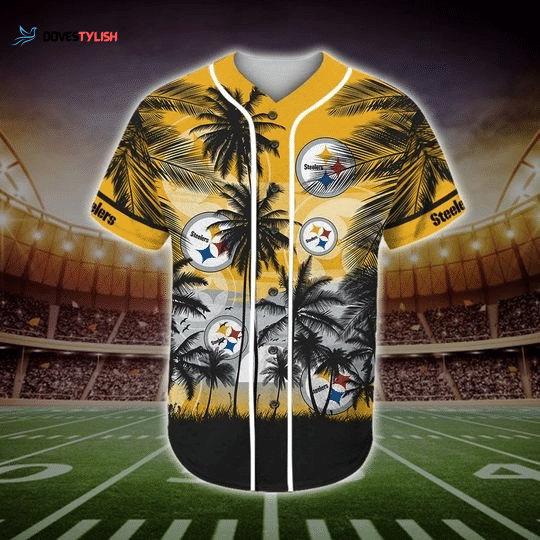 Pittsburgh Steelers Tropical Baseball Jersey Gift for Men Dad Pittsburgh Steelers Tropical Baseball Jersey Gift for Men Dad