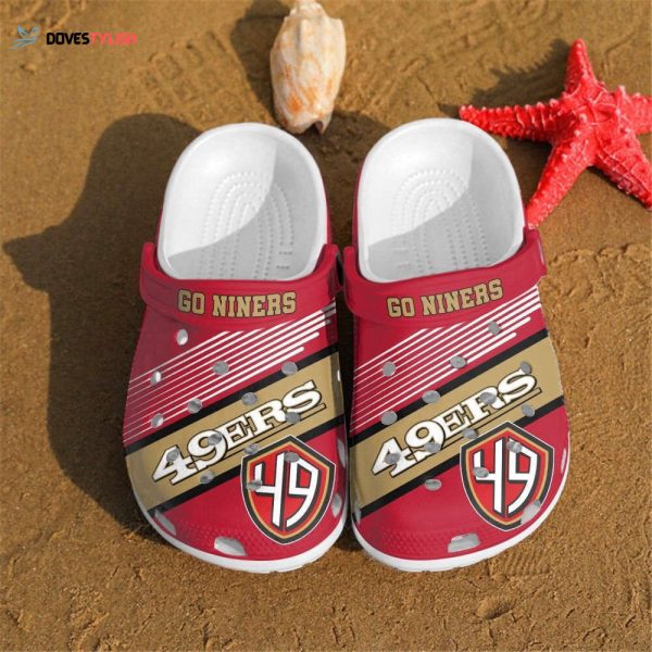 San Francisco 49Ers Logo Pattern Clogs Classic Clogs Shoes In Red & White