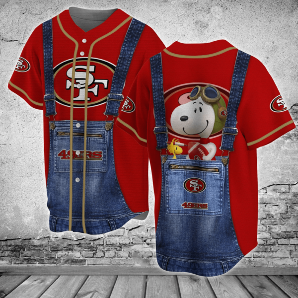San Francisco ers NFL Snoopy Baseball Jersey Shirt  For Men Women