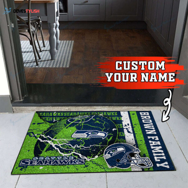Seattle Seahawks Personalized Doormat Home Decor 2024 2025 26