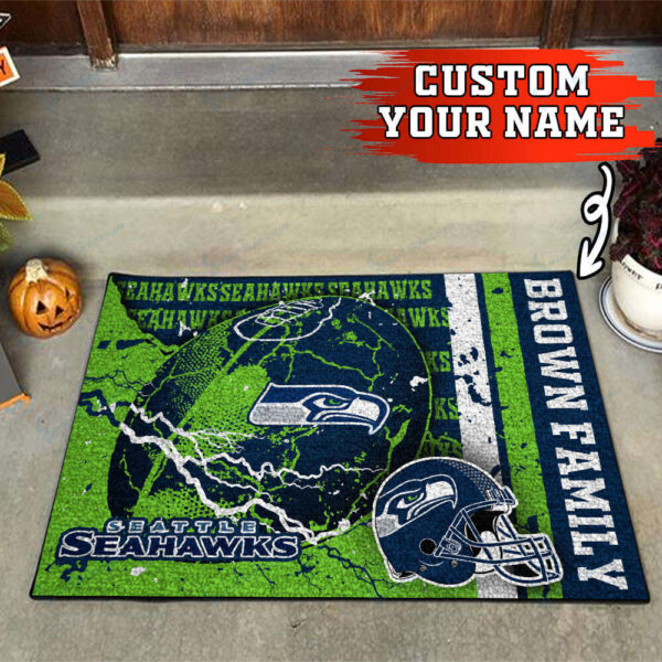 Seattle Seahawks Personalized Doormat Home Decor 2024 2025 26