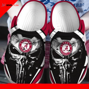 Skull Alabama Crimson Tide NFL team Clogs Clogs Rubber Clogs Shoes Clogs Comfy Footw