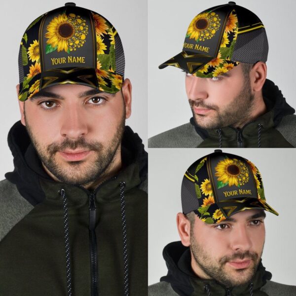 Skull Gifts Skull Sunflower Classic Cap Personalized Name