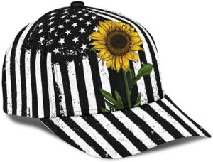 Sunflower and Flag USA Simple and Beautiful 3D Printed Unisex Hat Classic Caps Baseball Caps
