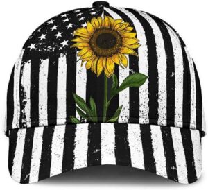 Sunflower and Flag USA Simple and Beautiful 3D Printed Unisex Hat Classic Caps Baseball Caps