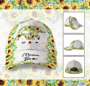 Sunflower Mamabear Hat Classic Cap KCF103108Pb