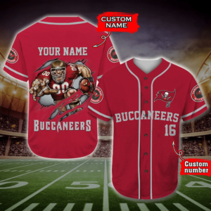 Tampa Bay Buccaneers Personalized Baseball Jersey
