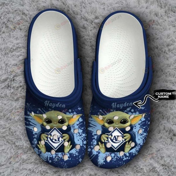 Tampa Bay Rays Baby Yoda Custom Name Clogss Classic Clogs Shoes