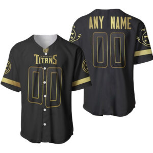 Tennessee Titans America Football Black Golden Edition Designed Allover Custom Gift For Titans Fans Baseball Jersey