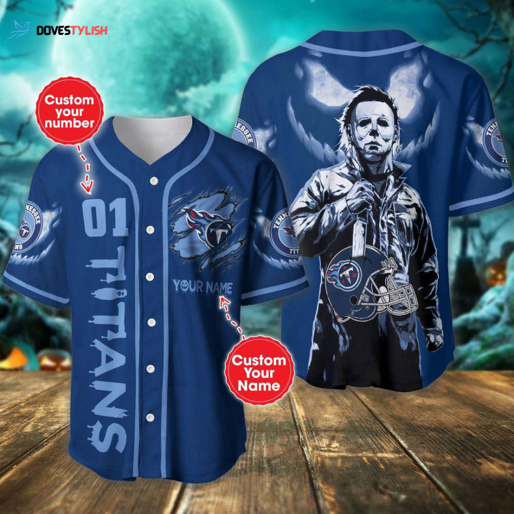 Tennessee Titans Halloween Personalized Baseball Jersey Tennessee Titans Halloween Personalized Baseball Jersey