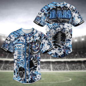 Tennessee Titans NFL Baseball Jersey Shirt Skeleton For Men Women