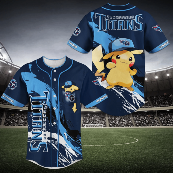 Tennessee Titans NFL Pikachu Baseball Jersey Shirt  For Men Women