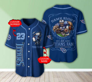 Tennessee Titans Personalized Baseball Jersey