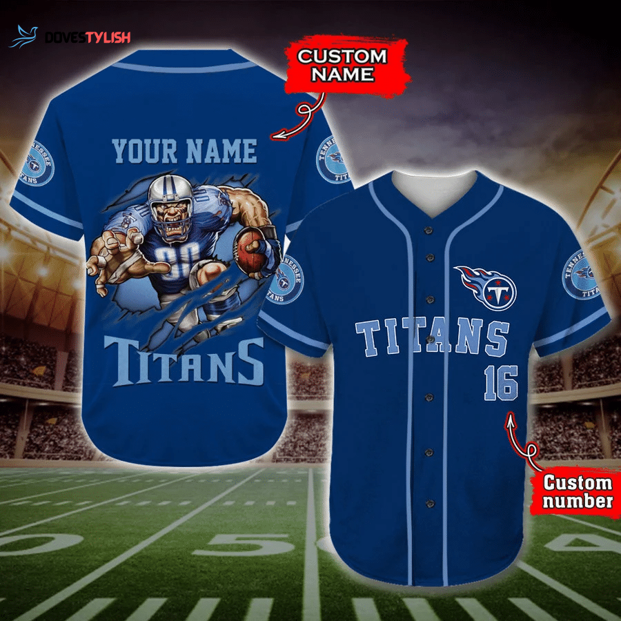 Tennessee Titans Personalized Baseball Jersey Gift for Men Dad Tennessee Titans Personalized Baseball Jersey Gift for Men Dad