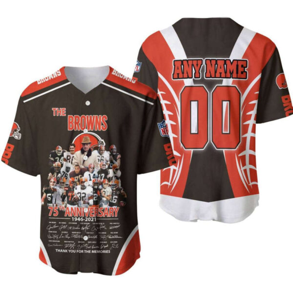 Cleveland Browns 75th Anniversary Legends Signature Baseball Jersey