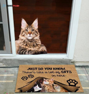 Theres Like A Lot Of Cats In Here Easy Clean Welcome DoorMat