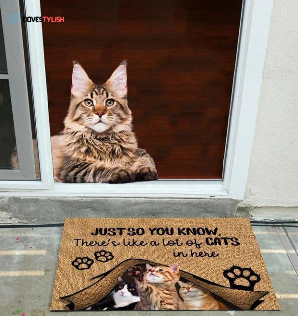 Theres Like A Lot Of Cats In Here Easy Clean Welcome DoorMat