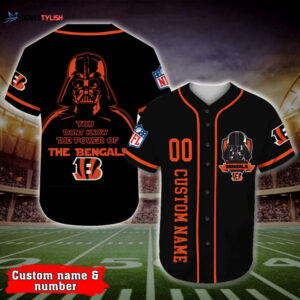 Cincinnati Bengals Darth Vader Star Wars All Over Print 3D Baseball Jersey - Trending 2025