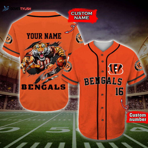 Trending 2025 Cincinnati Bengals All Over Print 3D Baseball Jersey – Personalized Mascot Design