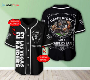 Trending 2025 Personalized Las Vegas Raiders Mascot Damn Right All Over Print 3D Baseball Jersey