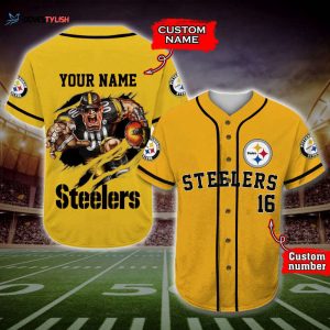 Trending 2025 Personalized Pittsburgh Steelers All Over Print 3D Baseball Jersey