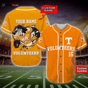 Trending 2023 Personalized Tennessee Volunteers Mascot All Over Print 3D Baseball Jersey - Orange