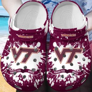 Virginia Tech Hokies Clog Shoes, Water Shoes - Gift for Men Women Fans - Gift for Men Women Fans