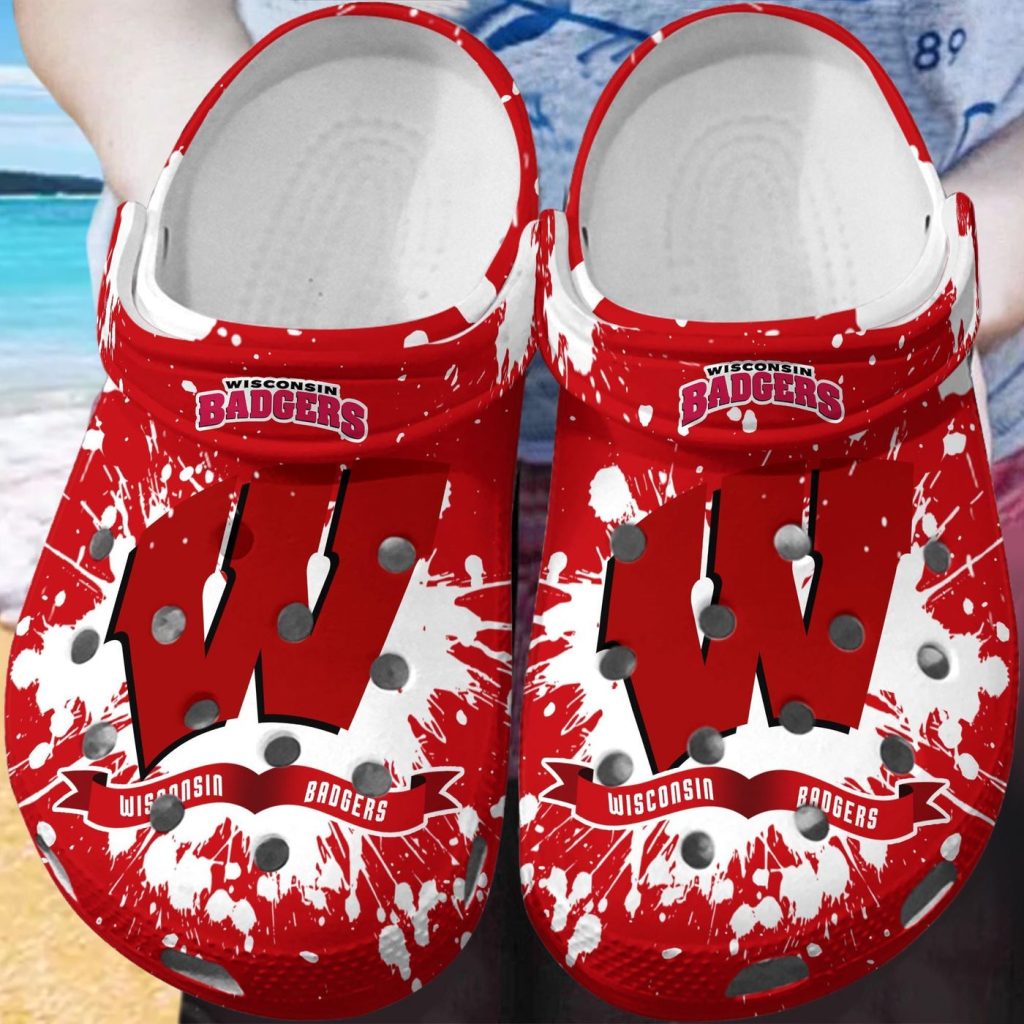 Wisconsin Badgers Clog Shoes, Water Shoes – Gift for Men Women Fans – Gift for Men Women Fans