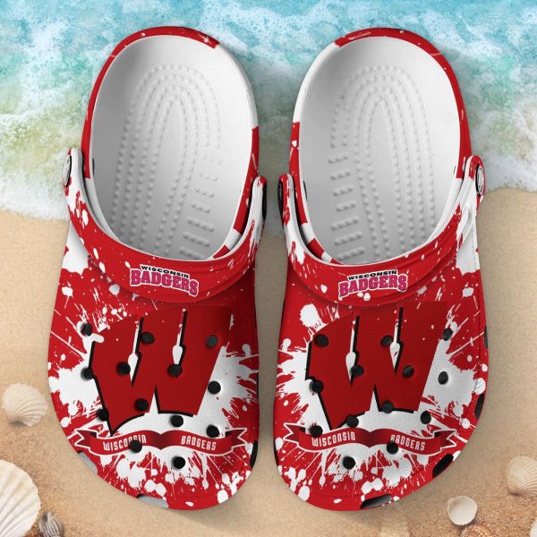 Wisconsin Badgers Clog Shoes, Water Shoes – Gift for Men Women Fans – Gift for Men Women Fans