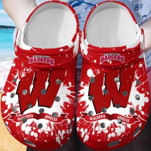 Wisconsin Badgers Clog Shoes, Water Shoes - Gift for Men Women Fans - Gift for Men Women Fans