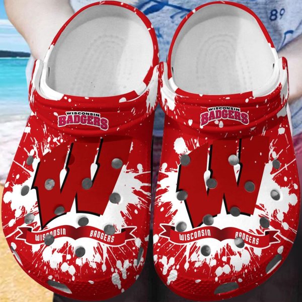 Wisconsin Badgers Clog Shoes, Water Shoes – Gift for Men Women Fans – Gift for Men Women Fans