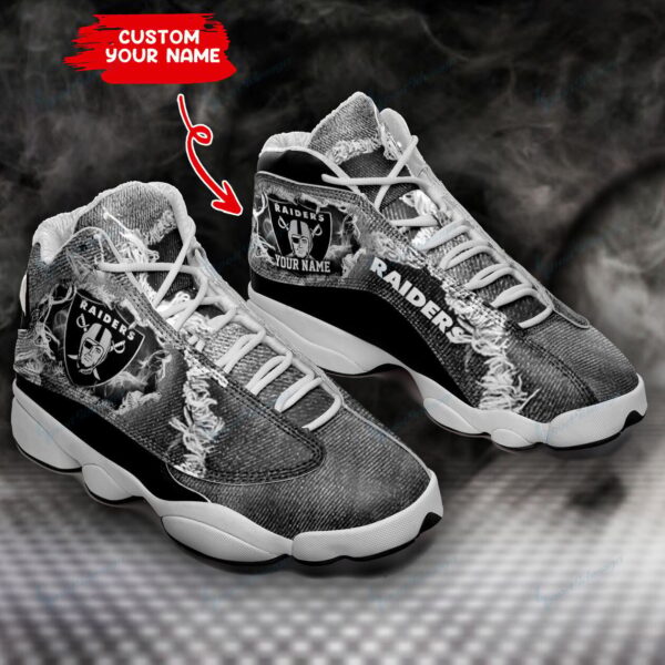 Personalized Las Vegas Raiders Air Jordan 13 Sneakers – Custom Name BG133