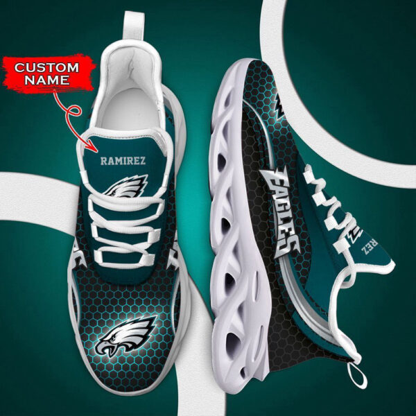 Philadelphia Eagles Max Soul Shoes Luxury Custom Name     For Men Women