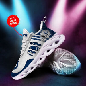 Indianapolis Colts Logo Helmet Pattern Custom Name 3D Max Soul Sneaker Shoes   For Men Women