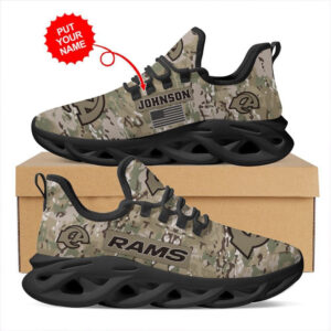 Los Angeles Rams Us Army Military Rank Design Camouflage  Max Soul Shoes For Men Women