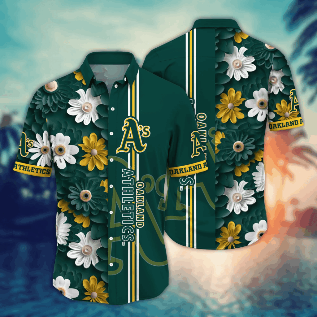 Oakland Athletics MLB Flower Hawaii Shirt & Tshirt: Summer Football Fan Gift Oakland Athletics MLB Flower Hawaii Shirt & Tshirt: Summer Football Fan Gift