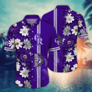 Colorado Rockies MLB Flower Hawaii Shirt & T-shirt Set - Perfect Summer Football Gift for Fans