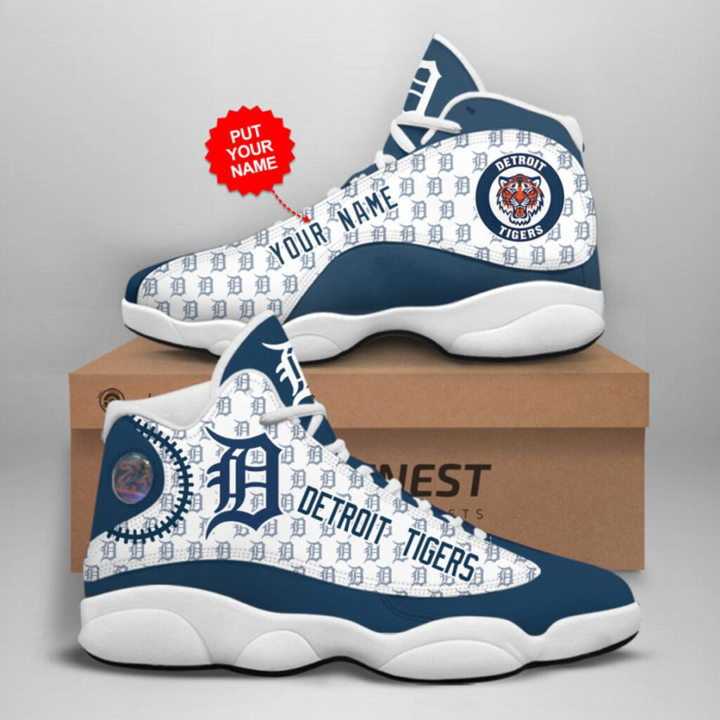 Personalized MLB Detroit Tigers Air Jordan 13 V2 Shoes – Unisex Gift