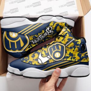 Milwaukee Brewers Air Jordan 13 Custom Sneakers - Unisex Fans Gift