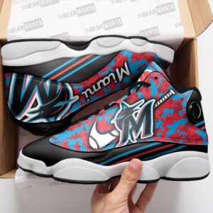 Exclusive Miami Marlins Camo Air Jordan 13 Custom Sneakers – Unisex Fan Gift