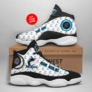 Official Miami Marlins Air Jordan 13 Custom Sneakers – Unisex Fan Gift