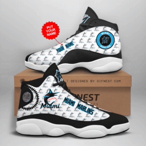 Miami Marlins Air Jordan 13 Custom Sneakers: Perfect Unisex Gift for Fans