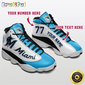 Exclusive Miami Marlins Air Jordan 13 Custom Sneakers – Unisex Gift for Fans
